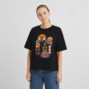 Dedicated Damen T-Shirt Vadstena Autumn Harvest Black