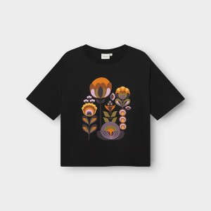 Dedicated Damen T-Shirt Vadstena Autumn Harvest Black