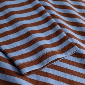 Dedicated Damen Sweatshirt Humledal Stripes Cappuccino Brown/ Cornflower Blue