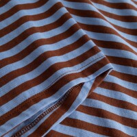 Dedicated Damen Sweatshirt Humledal Stripes Cappuccino Brown/ Cornflower Blue