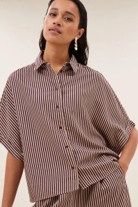 by bar Damen Bluse Sunny stripe burgundy