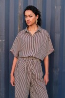 by bar Damen Bluse Sunny stripe burgundy