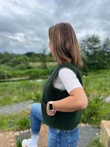 Alwero UNISEX Woll Weste POS dark green
