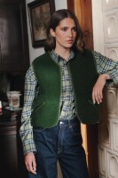 Alwero UNISEX Woll Weste POS dark green