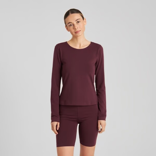 Dedicated Damen Longsleeve Salmis Fig Red