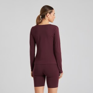 Dedicated Damen Longsleeve Salmis Fig Red