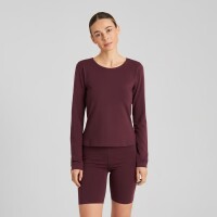 Dedicated Damen Longsleeve Salmis Fig Red