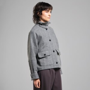 Dedicated Damen Mantel Nabben Herringbone Black