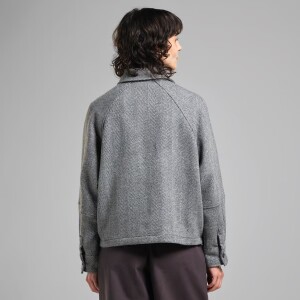 Dedicated Damen Mantel Nabben Herringbone Black