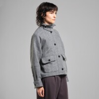 Dedicated Damen Mantel Nabben Herringbone Black