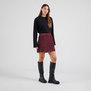 Dedicated Damen Rock Majorna Corduroy Fig Red