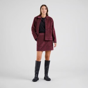Dedicated Damen Rock Majorna Corduroy Fig Red