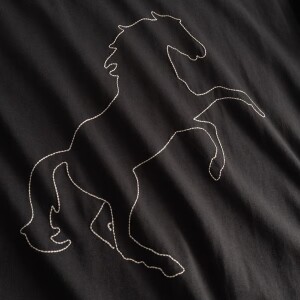 Dedicated Damen T-Shirt Vadstena Wild Horse Stitch charcoal