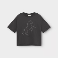 Dedicated Damen T-Shirt Vadstena Wild Horse Stitch charcoal