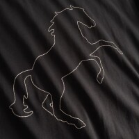 Dedicated Damen T-Shirt Vadstena Wild Horse Stitch charcoal