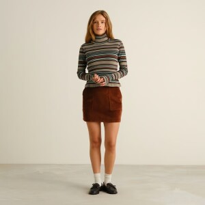 Dedicated Damen Longsleeve Malma irregular Stripes green