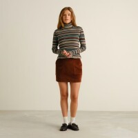Dedicated Damen Longsleeve Malma irregular Stripes green