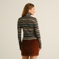 Dedicated Damen Longsleeve Malma irregular Stripes green