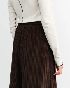 Rotholz Damen Hose Cord Flared Chocolate Brown