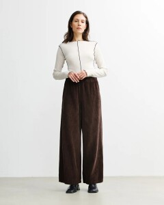 Rotholz Damen Hose Cord Flared Chocolate Brown