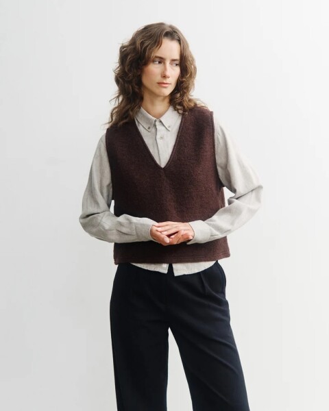 Rotholz Damen Weste Cropped Rosewood Brown