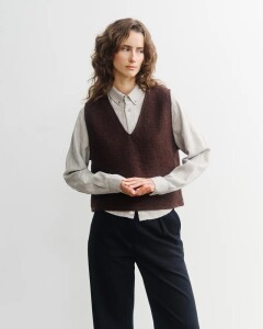 Rotholz Damen Weste Cropped Rosewood Brown