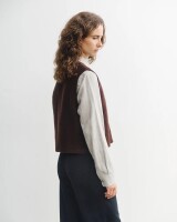 Rotholz Damen Weste Cropped Rosewood Brown