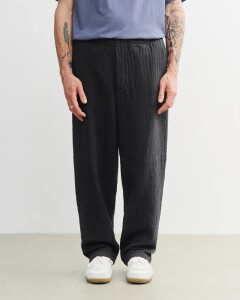 Rotholz Unisex Hose Ribbed Wide Faded black