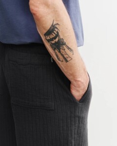 Rotholz Unisex Hose Ribbed Wide Faded black