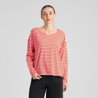 Dedicated Damen Sweatshirt Humledal Stripes Grenadine Red