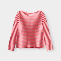 Dedicated Damen Sweatshirt Humledal Stripes Grenadine Red