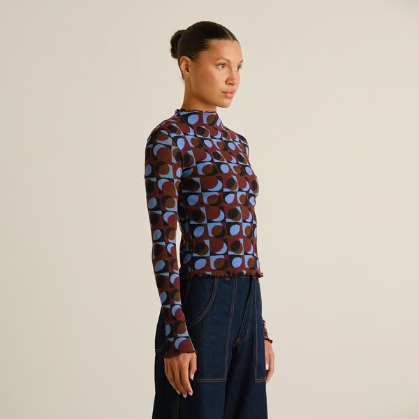Dedicated Damen Longsleeve Ryd Retro Geo Multi