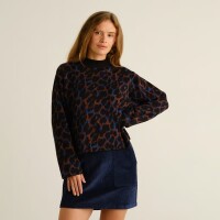 Dedicated Damen Pullover Limhamn Leopard Multi