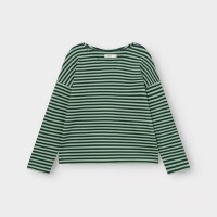Dedicated Damen Longsleeve Humledal Stripes Dark Green/ Granite Green