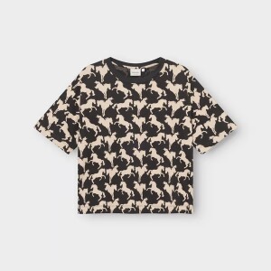 Dedicated Damen T-Shirt Vadstena Wild Horses AOP charcoal