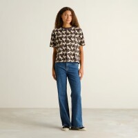Dedicated Damen T-Shirt Vadstena Wild Horses AOP charcoal