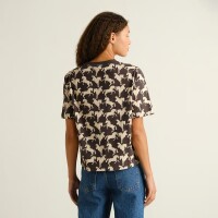 Dedicated Damen T-Shirt Vadstena Wild Horses AOP charcoal