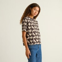 Dedicated Damen T-Shirt Vadstena Wild Horses AOP charcoal