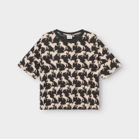 Dedicated Damen T-Shirt Vadstena Wild Horses AOP charcoal