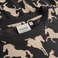 Dedicated Damen T-Shirt Vadstena Wild Horses AOP charcoal