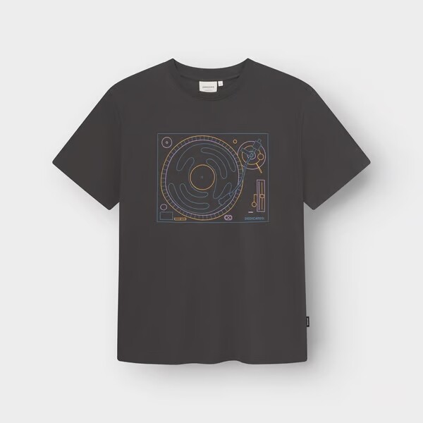 Dedicated Herren T-Shirt Stockholm Turntable Lines Charcoal