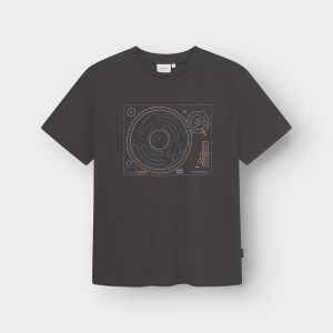 Dedicated Herren T-Shirt Stockholm Turntable Lines Charcoal