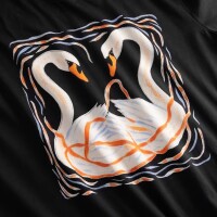 Dedicated Damen T-Shirt Vadstena Painted Swans Black