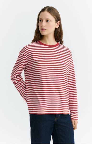 Thinking Mu Damen Longsleeve Emily Milly Yarn Dyed rot