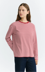 Thinking Mu Damen Longsleeve Emily Milly Yarn Dyed rot