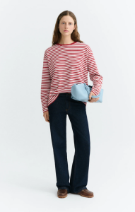 Thinking Mu Damen Longsleeve Emily Milly Yarn Dyed rot