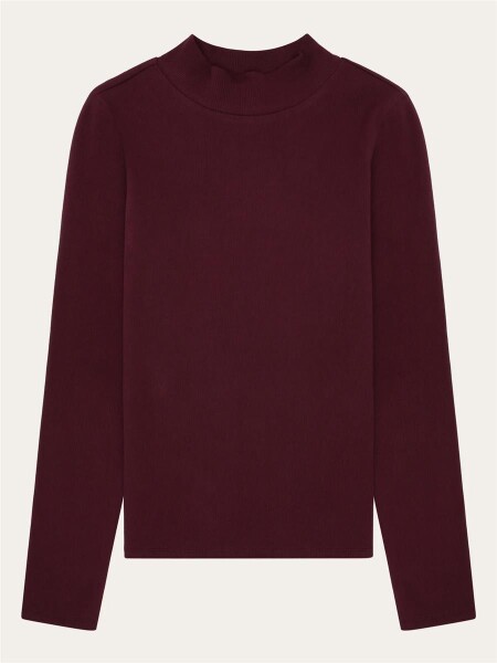 KnowledgeCotton Damen Pullover Rib Mock Neck 100076 Fig