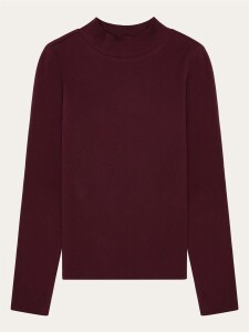 KnowledgeCotton Damen Pullover Rib Mock Neck 100076 Fig