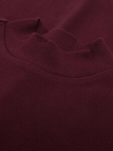 KnowledgeCotton Damen Pullover Rib Mock Neck 100076 Fig