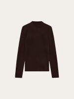 KnowledgeCotton Damen Pullover Rib Mock Neck 100076 Chocolate Torte